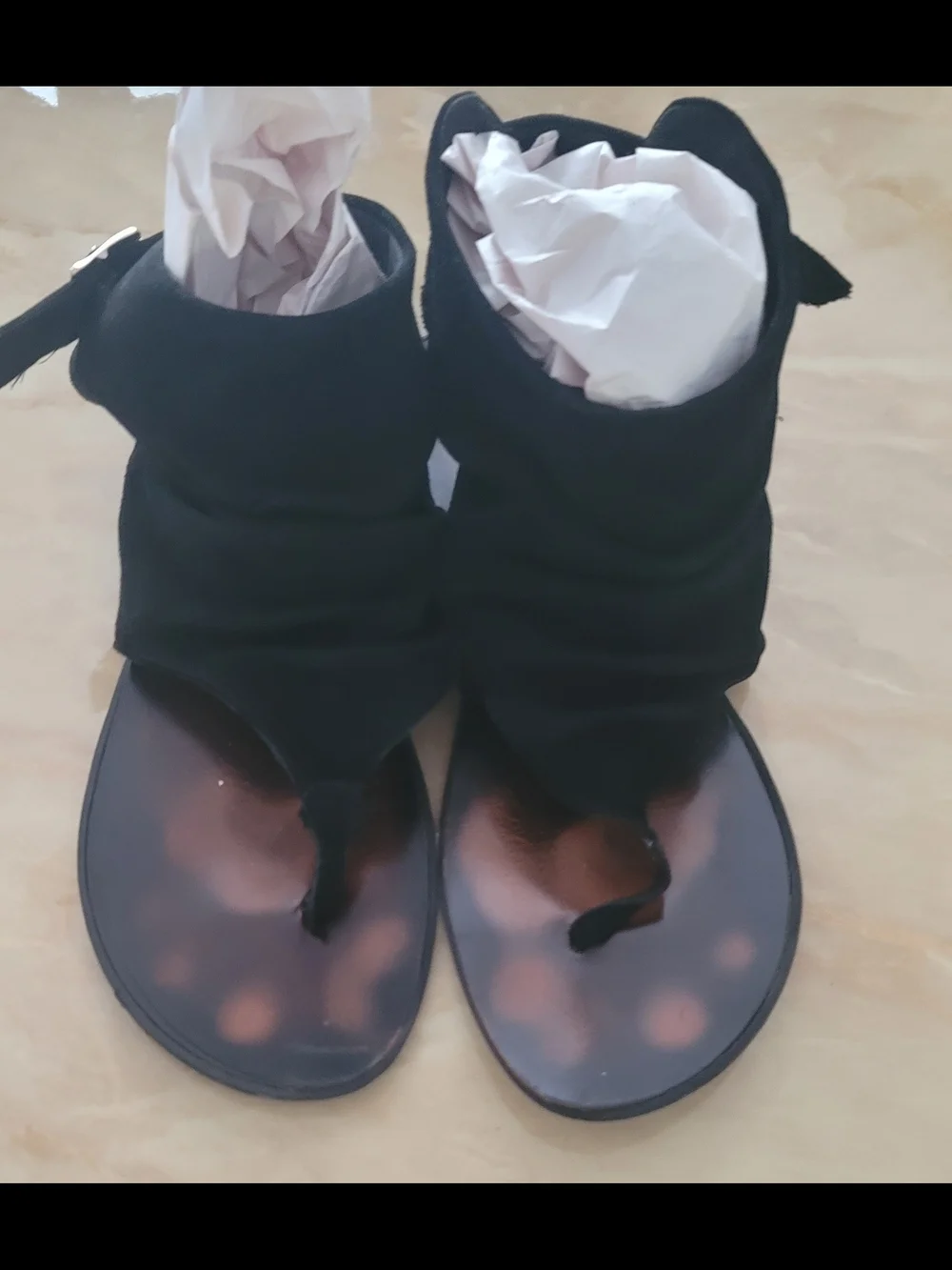 MIA Black Gladiator sandals with flat soles - Picture 3 of 5